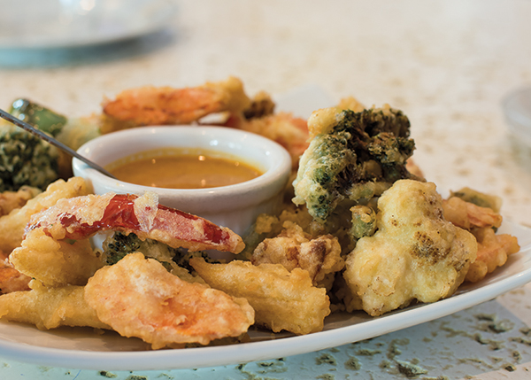 A photograph of Vegetable Tempura #49, great to share at Thai Orchid Restaurant in the Regent Village, Providenciales (Provo), Turks and Caicos Islands.